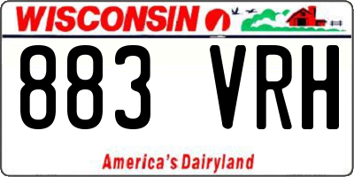 WI license plate 883VRH