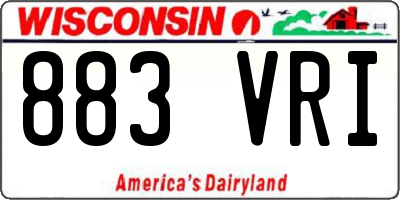 WI license plate 883VRI