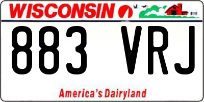 WI license plate 883VRJ