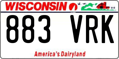 WI license plate 883VRK
