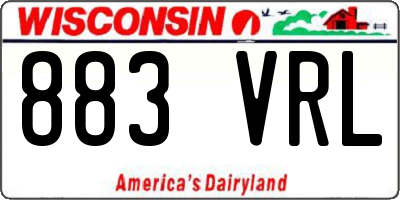 WI license plate 883VRL