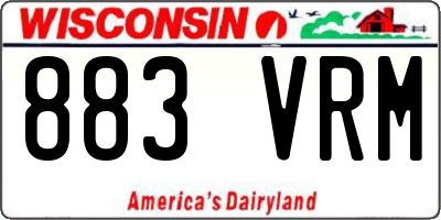 WI license plate 883VRM