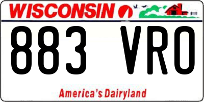 WI license plate 883VRO