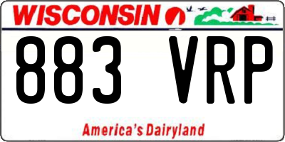 WI license plate 883VRP