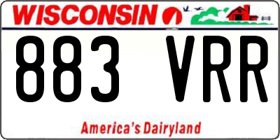 WI license plate 883VRR