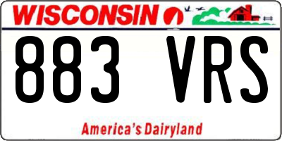 WI license plate 883VRS