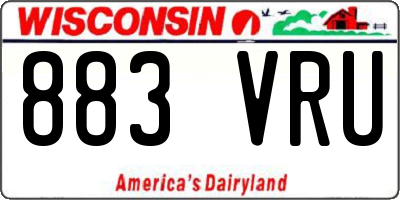 WI license plate 883VRU