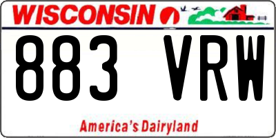 WI license plate 883VRW
