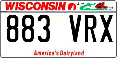 WI license plate 883VRX