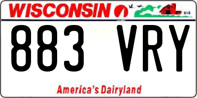 WI license plate 883VRY