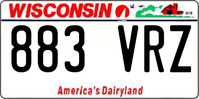 WI license plate 883VRZ