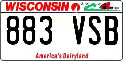 WI license plate 883VSB