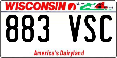 WI license plate 883VSC
