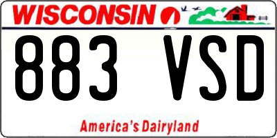 WI license plate 883VSD
