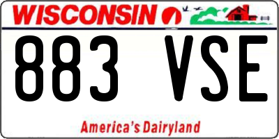 WI license plate 883VSE