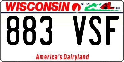 WI license plate 883VSF