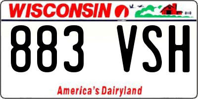 WI license plate 883VSH