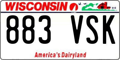 WI license plate 883VSK