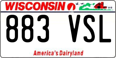 WI license plate 883VSL