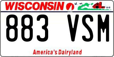 WI license plate 883VSM