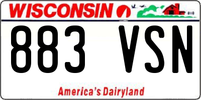 WI license plate 883VSN