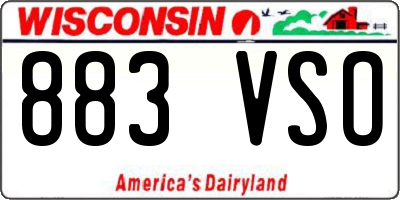 WI license plate 883VSO