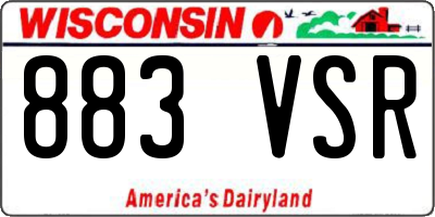 WI license plate 883VSR