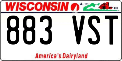 WI license plate 883VST