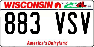 WI license plate 883VSV