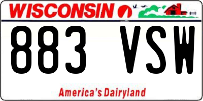 WI license plate 883VSW