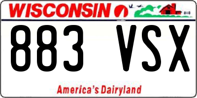 WI license plate 883VSX