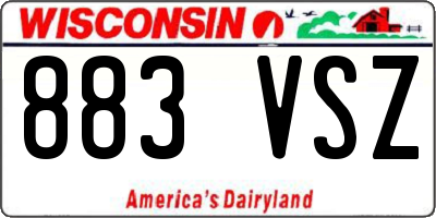 WI license plate 883VSZ