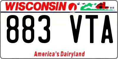 WI license plate 883VTA
