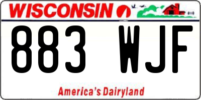 WI license plate 883WJF