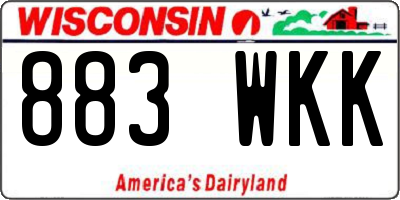 WI license plate 883WKK