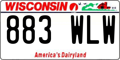 WI license plate 883WLW