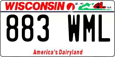 WI license plate 883WML