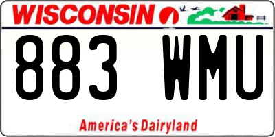 WI license plate 883WMU
