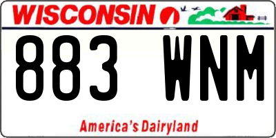 WI license plate 883WNM