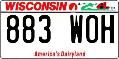 WI license plate 883WOH