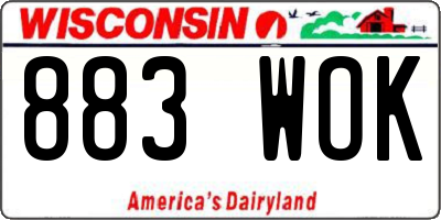 WI license plate 883WOK