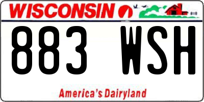 WI license plate 883WSH