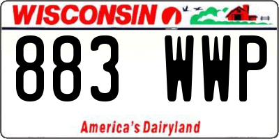 WI license plate 883WWP
