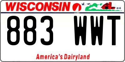 WI license plate 883WWT
