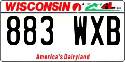 WI license plate 883WXB