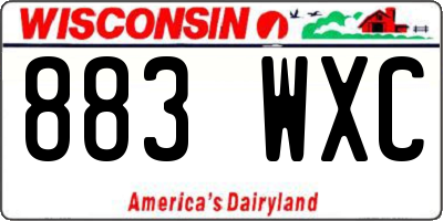WI license plate 883WXC