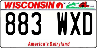 WI license plate 883WXD