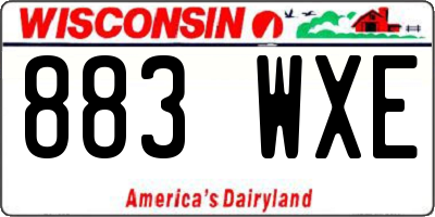 WI license plate 883WXE