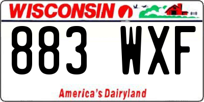 WI license plate 883WXF