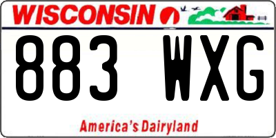 WI license plate 883WXG
